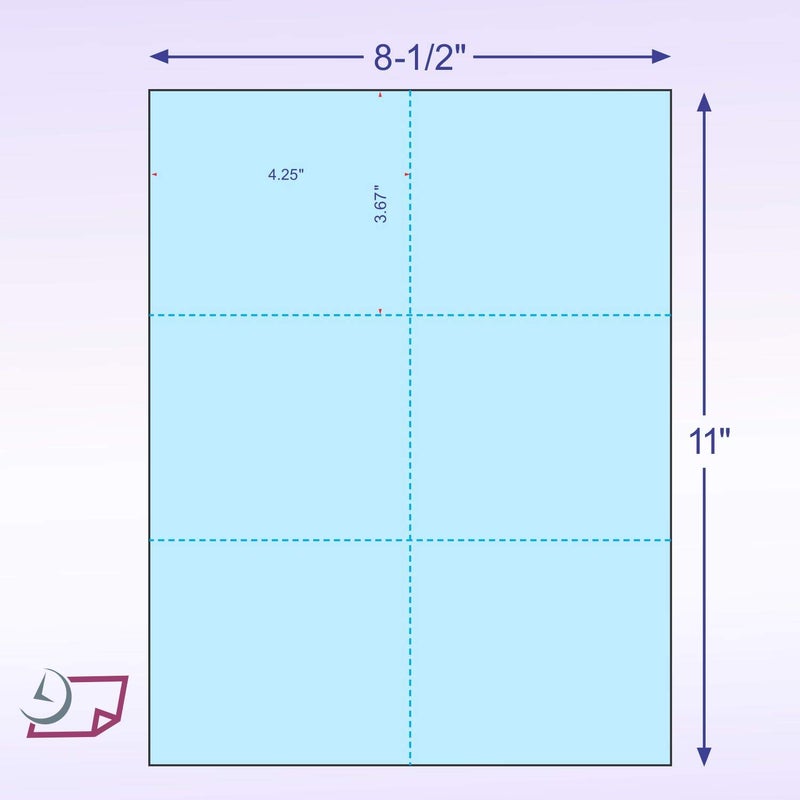 NextDayLabels - Laser Printer Blank Perforated Cards 6 up per Page, for School Registration Cards, Flower Delivery Cards, Wedding Response Cards, RSVP Cards, Trip Tickets, ETC, (300 Blue Cards) - Image 2